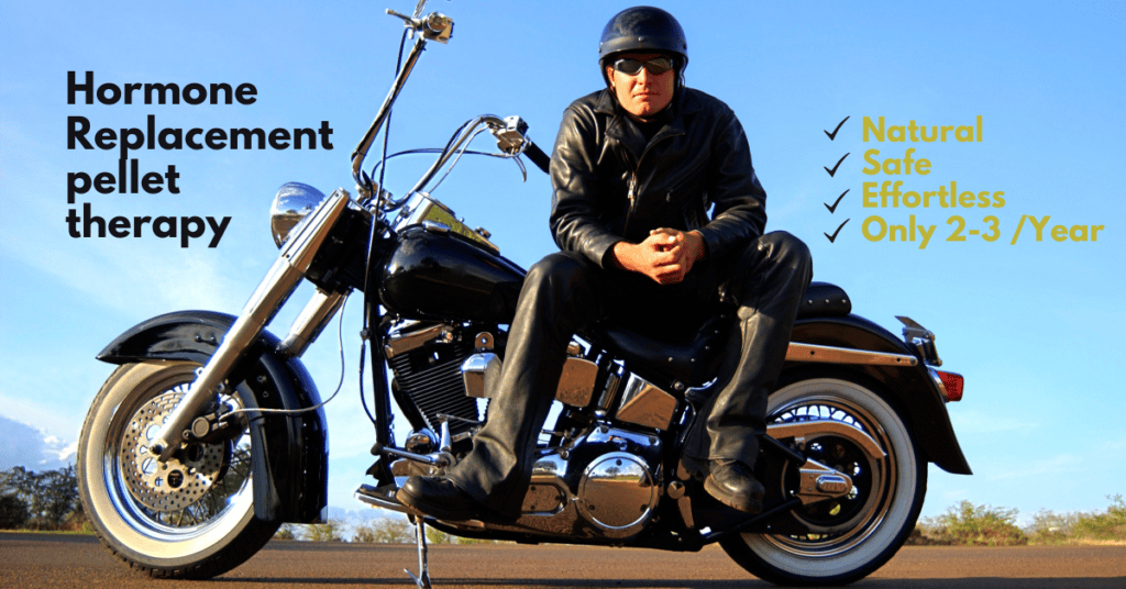 man side saddle on motorcycle with leather and helmet