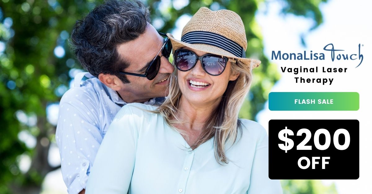 MLT $200 OFF blonde hat couple Sept 2023 blonde woman in hat with man kissing her cheek.